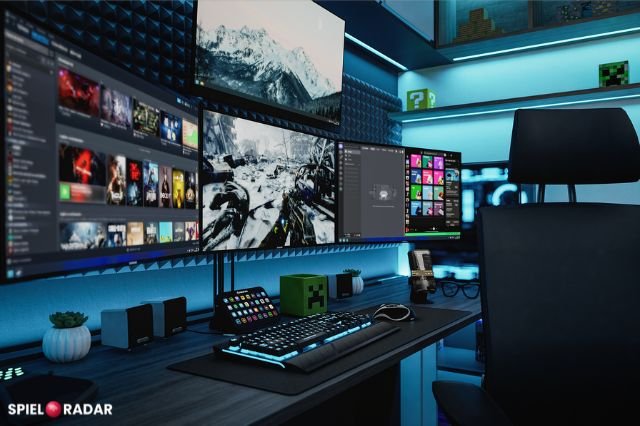 Eurogamersonline com pc gaming setup with RGB lighting